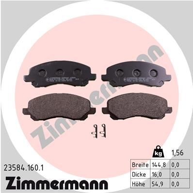 ZIMMERMANN Комплект тормозных колодок, дисковый тормоз 23584.160.1