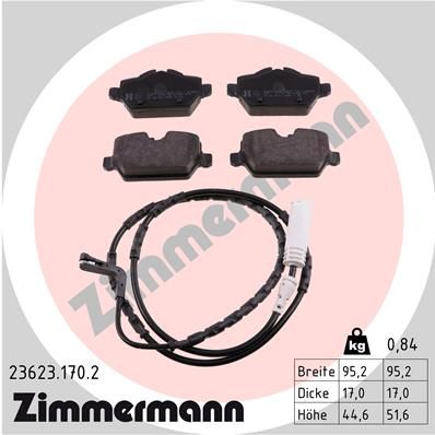 ZIMMERMANN Комплект тормозных колодок, дисковый тормоз 23623.170.2