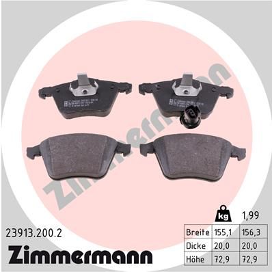 ZIMMERMANN Комплект тормозных колодок, дисковый тормоз 23913.200.2