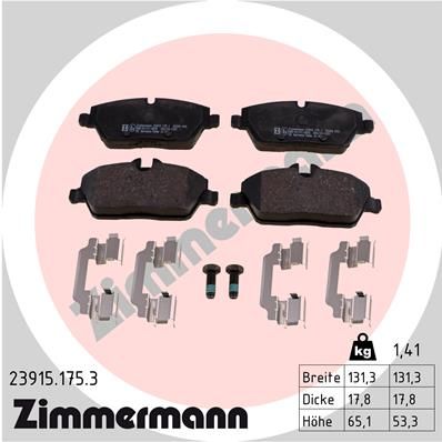 ZIMMERMANN Комплект тормозных колодок, дисковый тормоз 23915.175.3