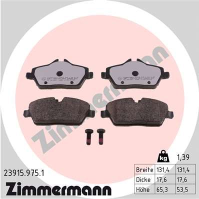 ZIMMERMANN Комплект тормозных колодок, дисковый тормоз 23915.975.1