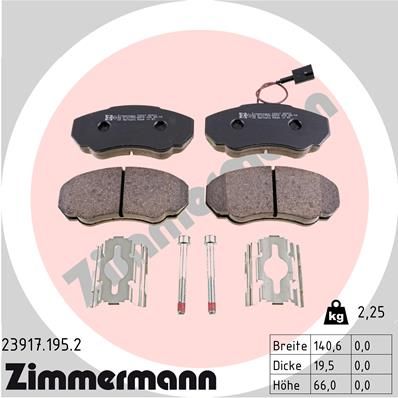 ZIMMERMANN Комплект тормозных колодок, дисковый тормоз 23917.195.2