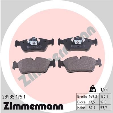 ZIMMERMANN Комплект тормозных колодок, дисковый тормоз 23935.175.1