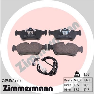 ZIMMERMANN Комплект тормозных колодок, дисковый тормоз 23935.175.2