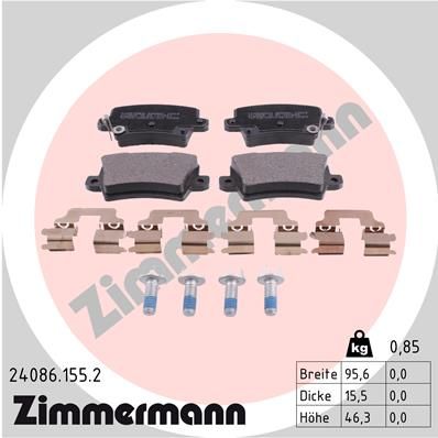 ZIMMERMANN Комплект тормозных колодок, дисковый тормоз 24086.155.2