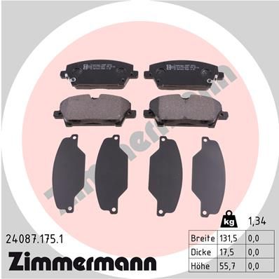 ZIMMERMANN Комплект тормозных колодок, дисковый тормоз 24087.175.1