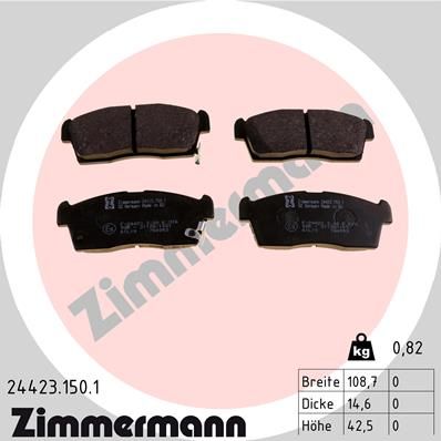 ZIMMERMANN Комплект тормозных колодок, дисковый тормоз 24423.150.1
