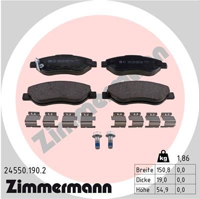 ZIMMERMANN Комплект тормозных колодок, дисковый тормоз 24550.190.2