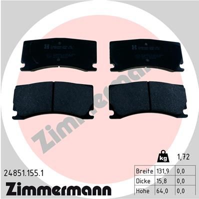 ZIMMERMANN Комплект тормозных колодок, дисковый тормоз 24851.155.1