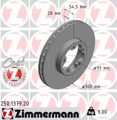 ZIMMERMANN Тормозной диск 250.1379.20