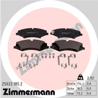 ZIMMERMANN Комплект тормозных колодок, дисковый тормоз 25022.185.2