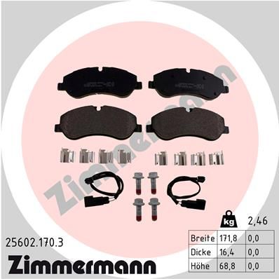 ZIMMERMANN Комплект тормозных колодок, дисковый тормоз 25602.170.3