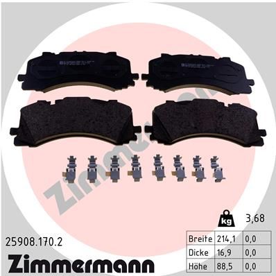 ZIMMERMANN Комплект тормозных колодок, дисковый тормоз 25908.170.2