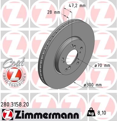 ZIMMERMANN Тормозной диск 280.3158.20