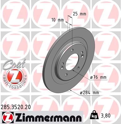 ZIMMERMANN Тормозной диск 285.3520.20