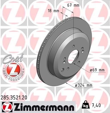 ZIMMERMANN Тормозной диск 285.3521.20