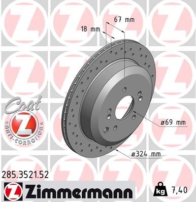 ZIMMERMANN Тормозной диск 285.3521.52