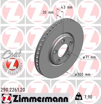 ZIMMERMANN Тормозной диск 290.2261.20