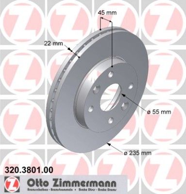 ZIMMERMANN Тормозной диск 320.3801.00