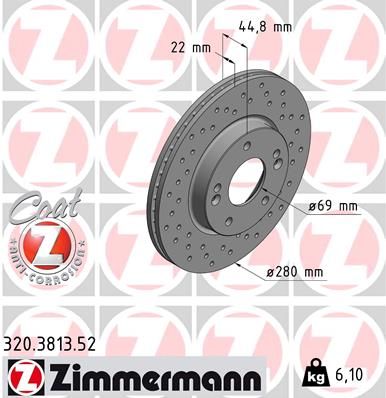 ZIMMERMANN stabdžių diskas 320.3813.52