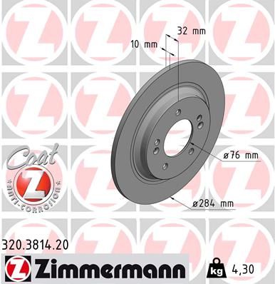 ZIMMERMANN stabdžių diskas 320.3814.20