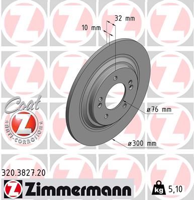 ZIMMERMANN stabdžių diskas 320.3827.20