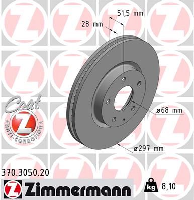 ZIMMERMANN Тормозной диск 370.3050.20