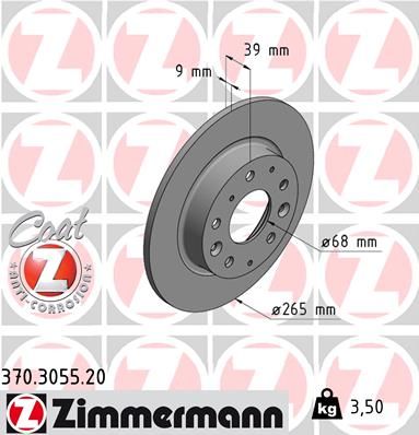 ZIMMERMANN Тормозной диск 370.3055.20