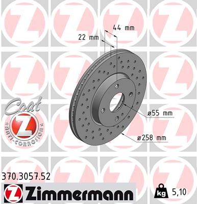 ZIMMERMANN stabdžių diskas 370.3057.52