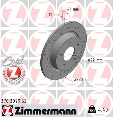 ZIMMERMANN stabdžių diskas 370.3079.52