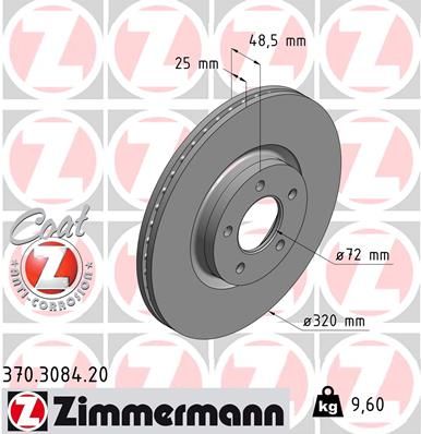 ZIMMERMANN Тормозной диск 370.3084.20