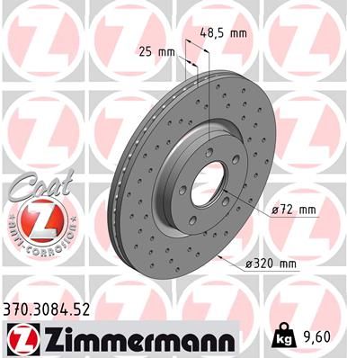 ZIMMERMANN Тормозной диск 370.3084.52