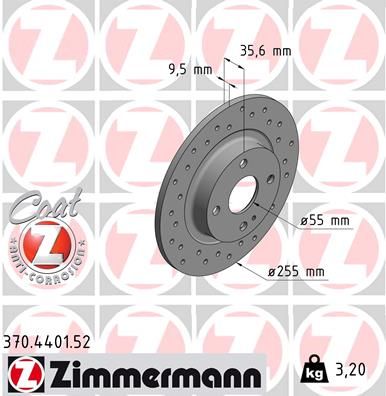 ZIMMERMANN Тормозной диск 370.4401.52