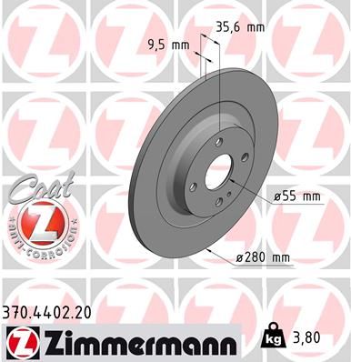 ZIMMERMANN stabdžių diskas 370.4402.20