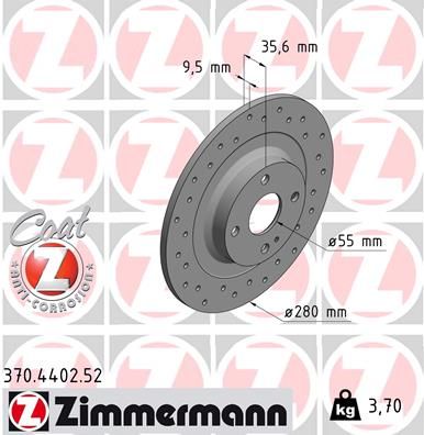 ZIMMERMANN stabdžių diskas 370.4402.52