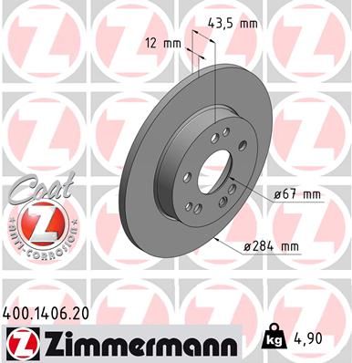 ZIMMERMANN Тормозной диск 400.1406.20