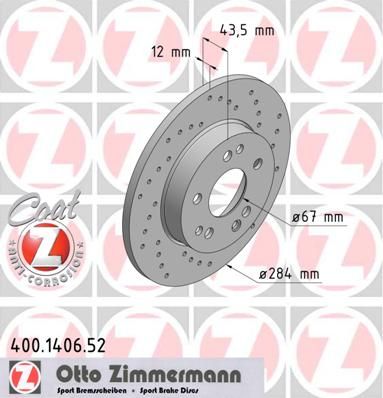 ZIMMERMANN stabdžių diskas 400.1406.52