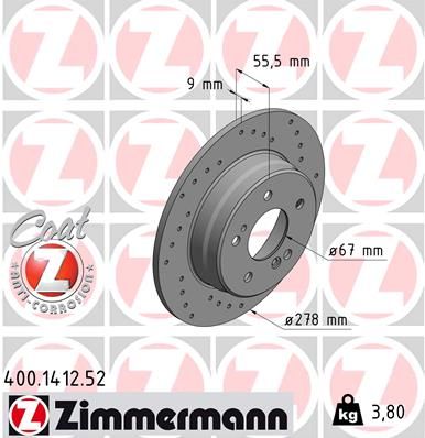 ZIMMERMANN Тормозной диск 400.1412.52