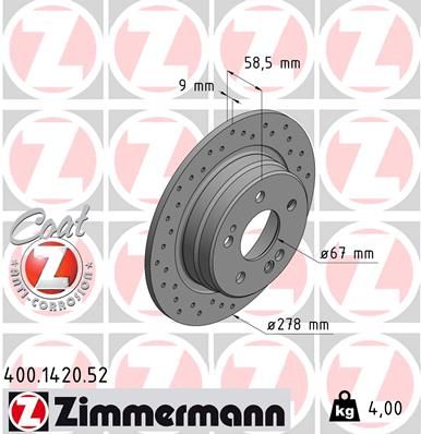 ZIMMERMANN Тормозной диск 400.1420.52