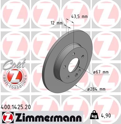 ZIMMERMANN Тормозной диск 400.1425.20