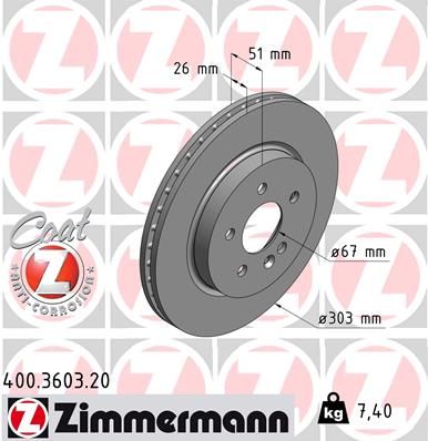 ZIMMERMANN Тормозной диск 400.3603.20