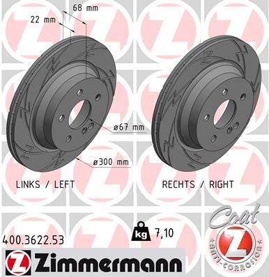 ZIMMERMANN Тормозной диск 400.3622.53