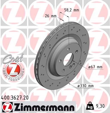 ZIMMERMANN Тормозной диск 400.3627.20