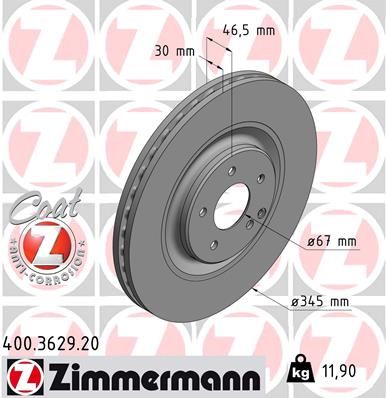 ZIMMERMANN Тормозной диск 400.3629.20