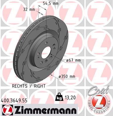 ZIMMERMANN Тормозной диск 400.3649.55