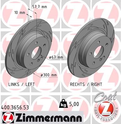 ZIMMERMANN Тормозной диск 400.3656.53