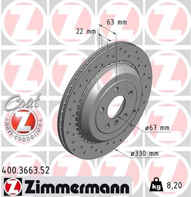 ZIMMERMANN Тормозной диск 400.3663.52