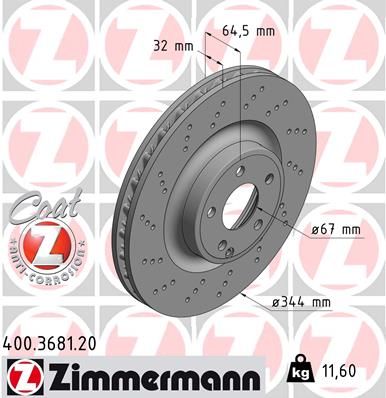 ZIMMERMANN stabdžių diskas 400.3681.20