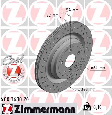 ZIMMERMANN stabdžių diskas 400.3688.20