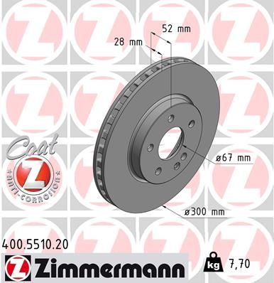 ZIMMERMANN stabdžių diskas 400.5510.20